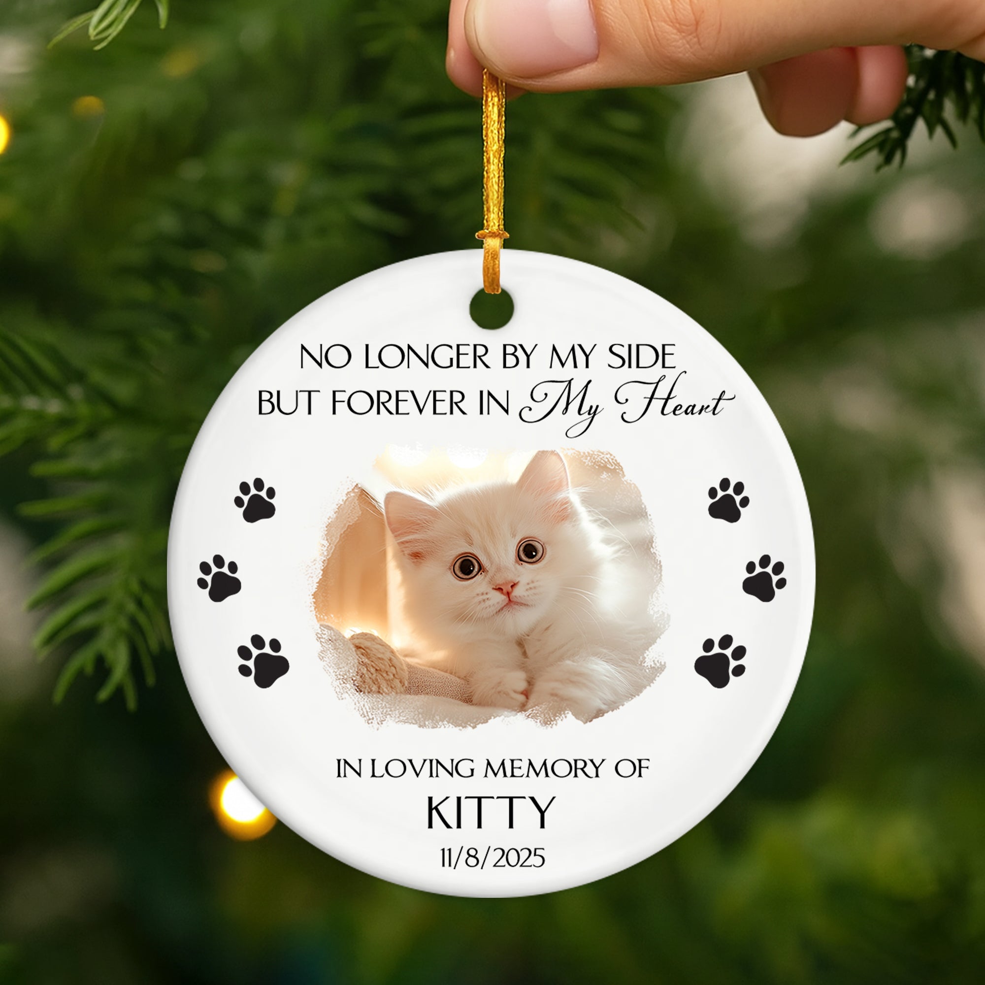 Personalized In Loving Memory Gifts - Ceramic Cat Ornaments - Personal Chic