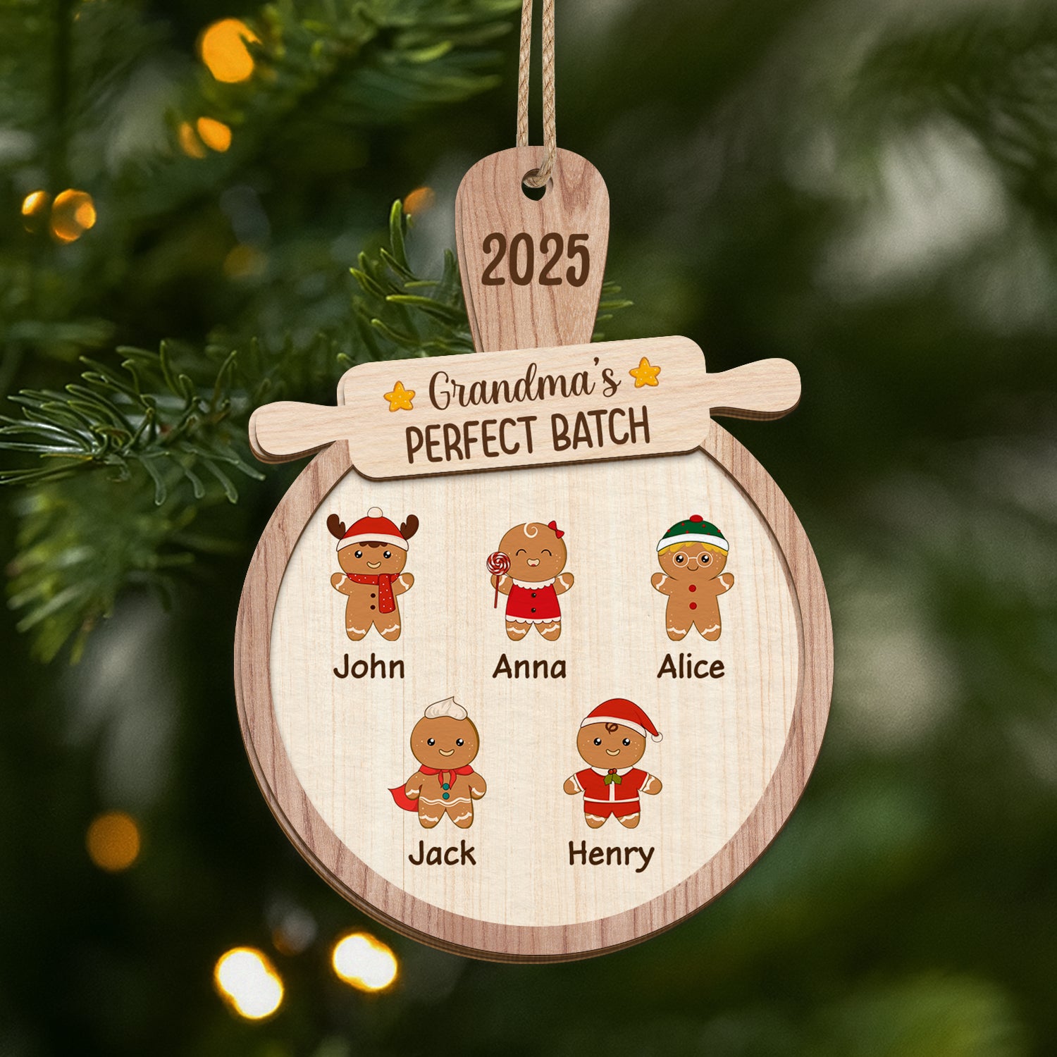 5412OUS1 custom 2 layered wooden ornament_s christmas gifts for grandma 5412OKTZA