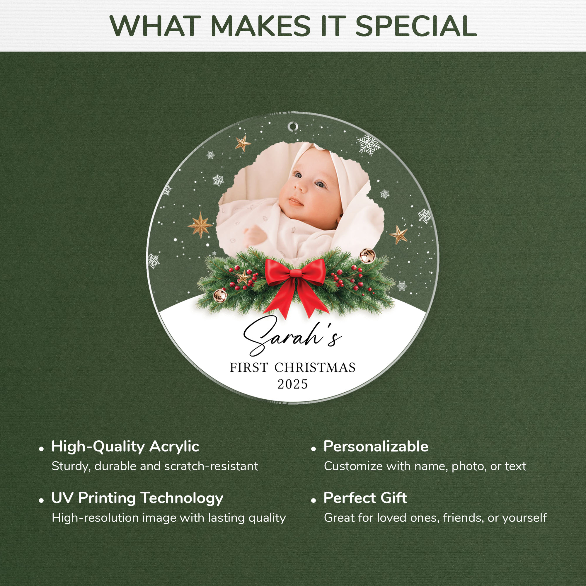 5413OUS4 custom acrylic photo ornaments babys first christmas ornament 5413OKV0K