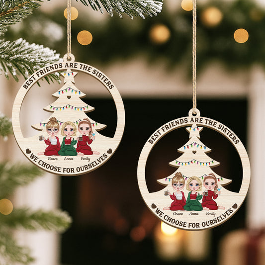 5416OUS2 personalized best friend gifts 1 layered wooden christmas ornaments 5416O