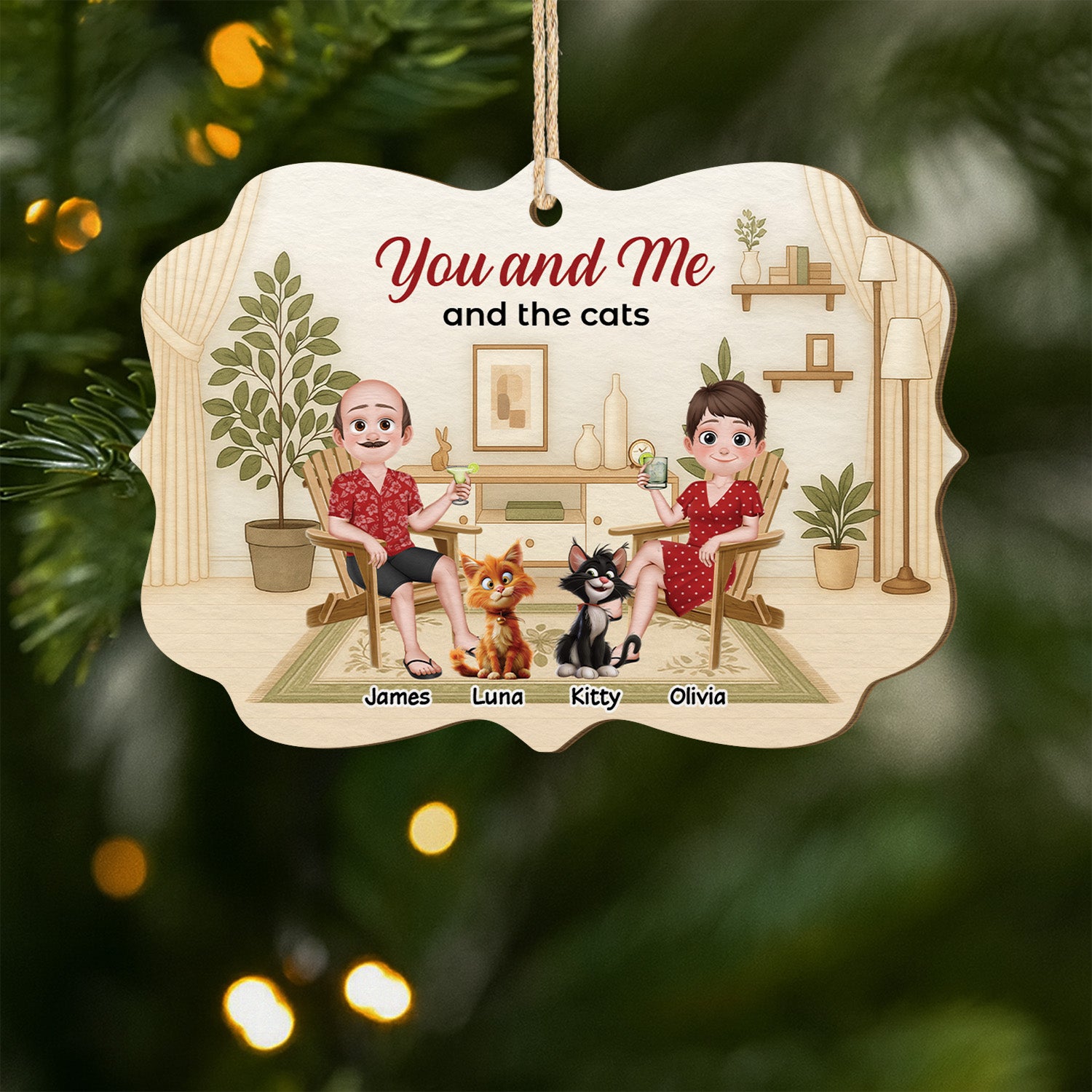 5418OUS1 custom couple gifts for cat lovers 1 layered wooden ornament 5418O6LMG_cdae98b4 6221 44cc b404 e47361b2bf69
