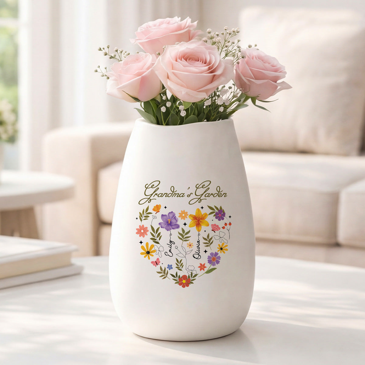 541AOUS2 personalized ceramic vase grandmamoms garden gift for mothers day 541aoslta