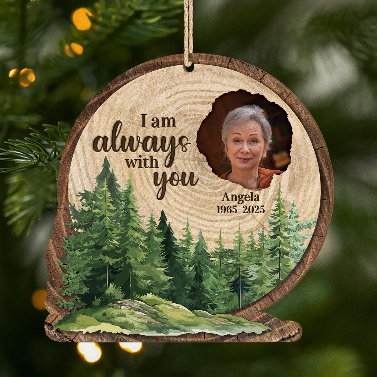 5425OUS1 personalized 1 layered wooden ornaments picture memorial gifts_ 5425O8ZQA