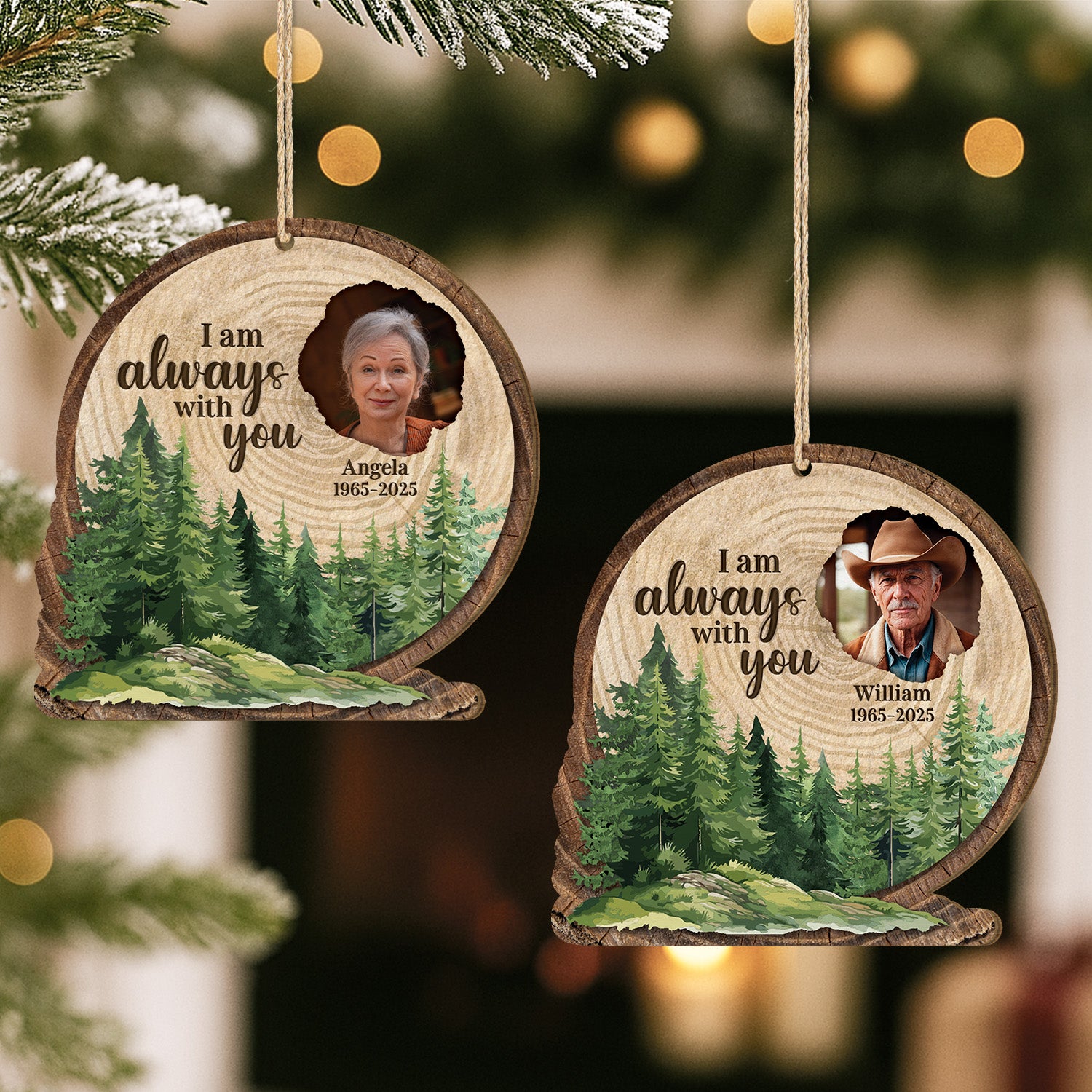 5425OUS2 personalized 1 layered wooden ornaments picture memorial gifts_ 5425O8ZQA