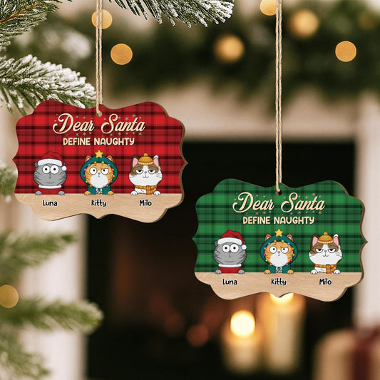 5434OUS2 custom christmas gifts for cat lovers 2 layered wood ornament_ 5434OTLAD