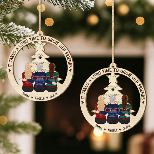 5435OUS2 1 layered wooden ornament personalized xmas gifts for friends 5435O8LNF