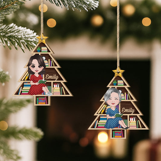 5442OUS2 custom xmas gifts for book lovers 1 layered wooden ornament_s 5442OTTMA