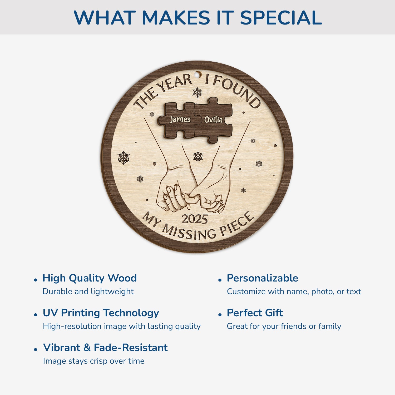 5444OUS4 custom christmas gifts for couples _ 2 layered wooden ornament_ 5444OTVNG