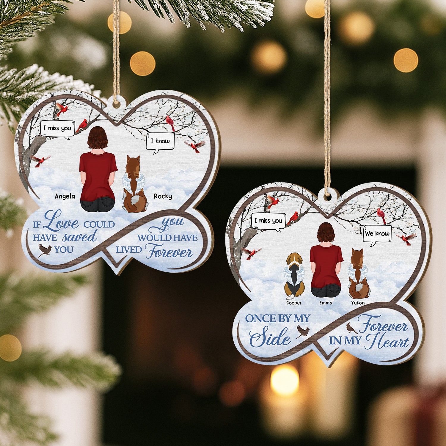 5445OUS2 personalized dog memorial gifts 1 layered wooden ornament_s 5445OKVZC