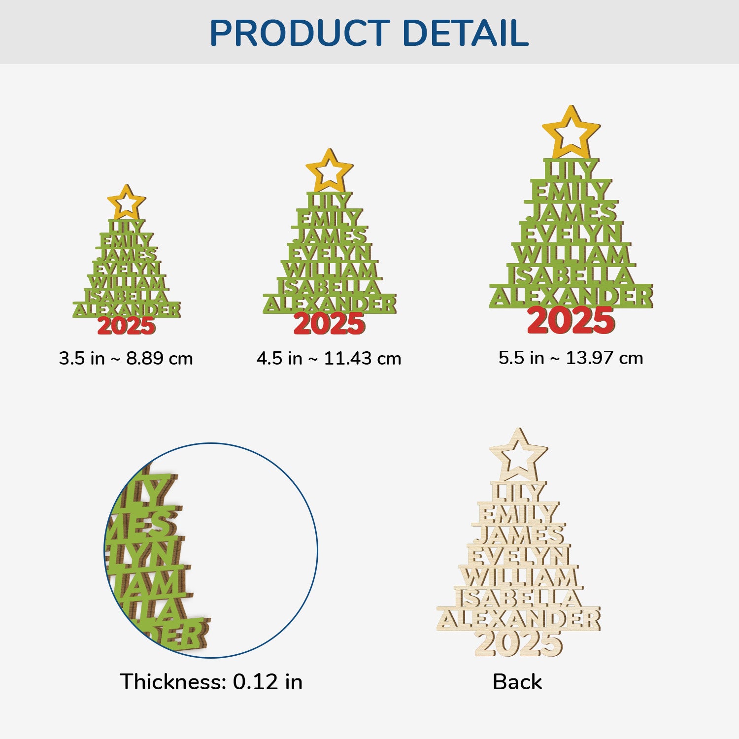 5448OUS3 personalized xmas gifts for family 1 layered wooden ornaments 5448O6QMF