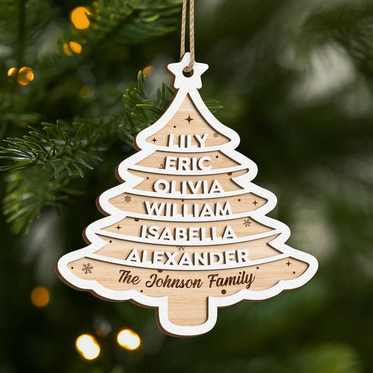 5449OUS1 custom family gifts 2 layered christmas tree wood ornaments_ 5449O6ZMF