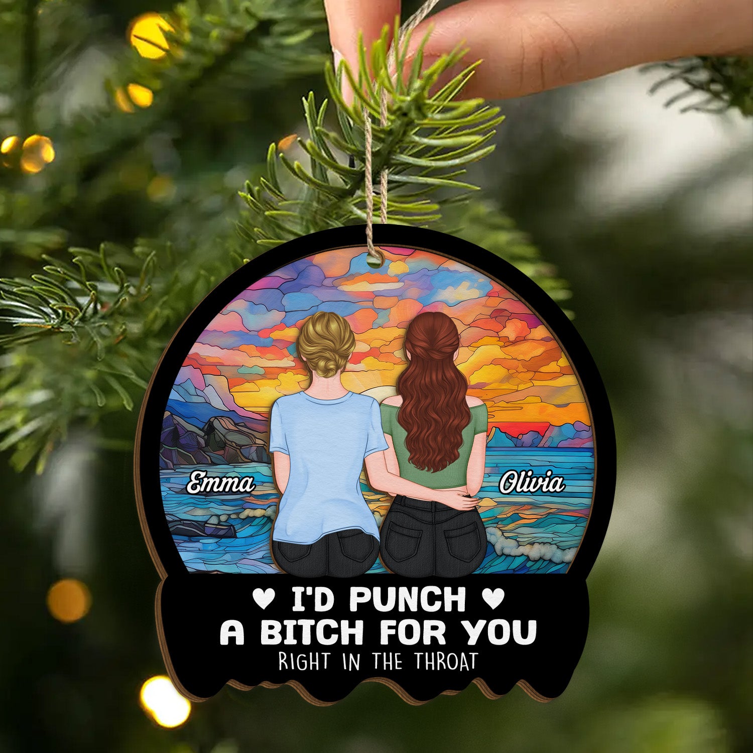 5453OUS2 custom 2 layered wood ornament_ funny xmas gifts for friends 5453O8LTF