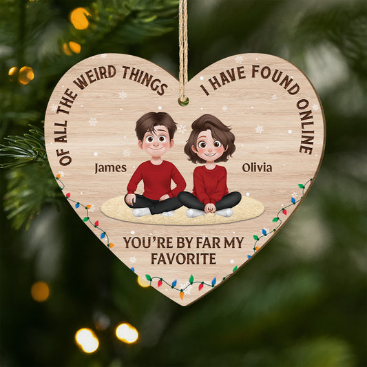 5456OUS1 custom 1 layered wood ornament funny christmas gifts for couples_ 5456OKUMG