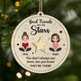 5457OUS1 custom 2 layered wood ornament good friends are like stars gifts_ 5457OTHNF