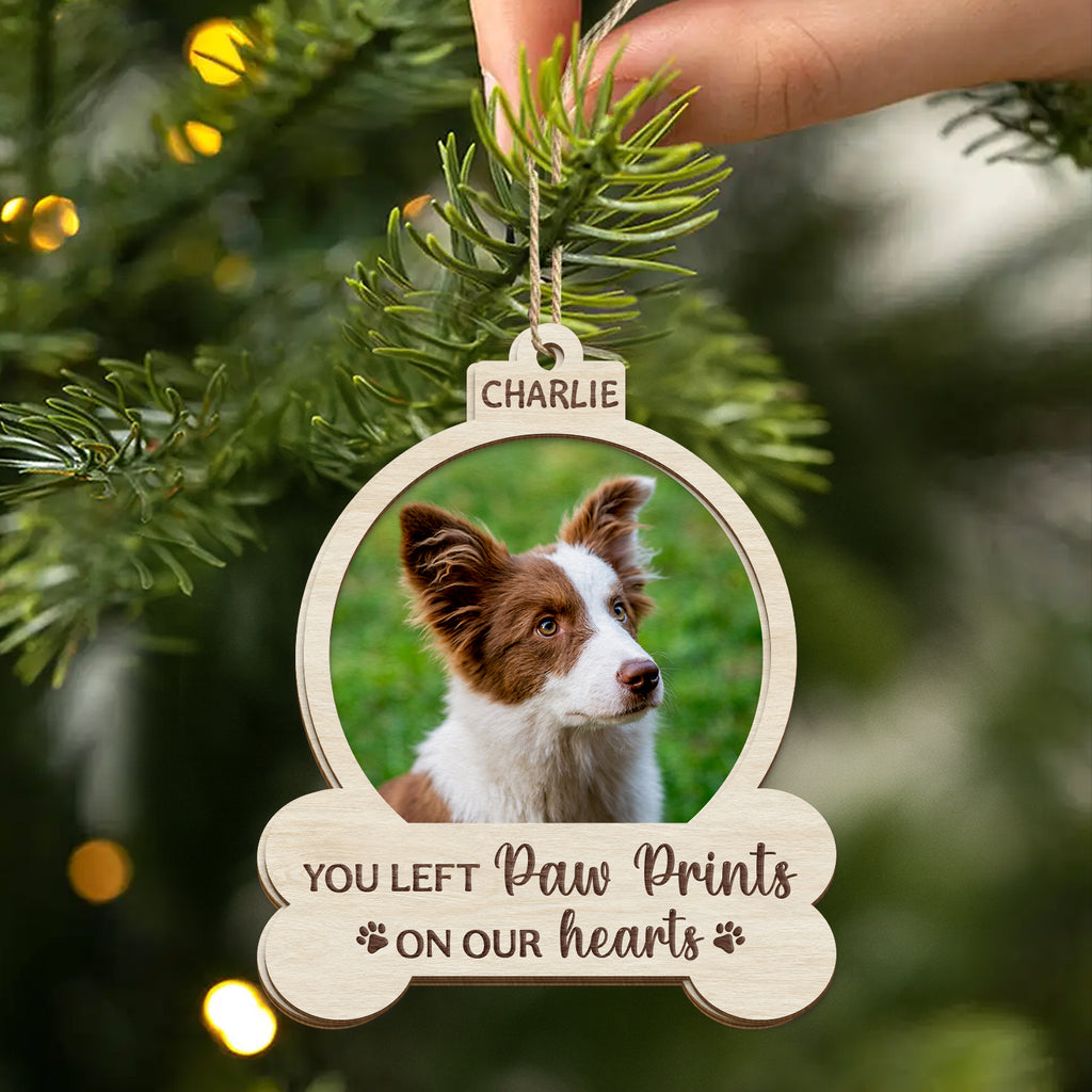 5458OUS2 custom dog memorial gifts with photo 2 layered wood ornaments 5458O8QZC