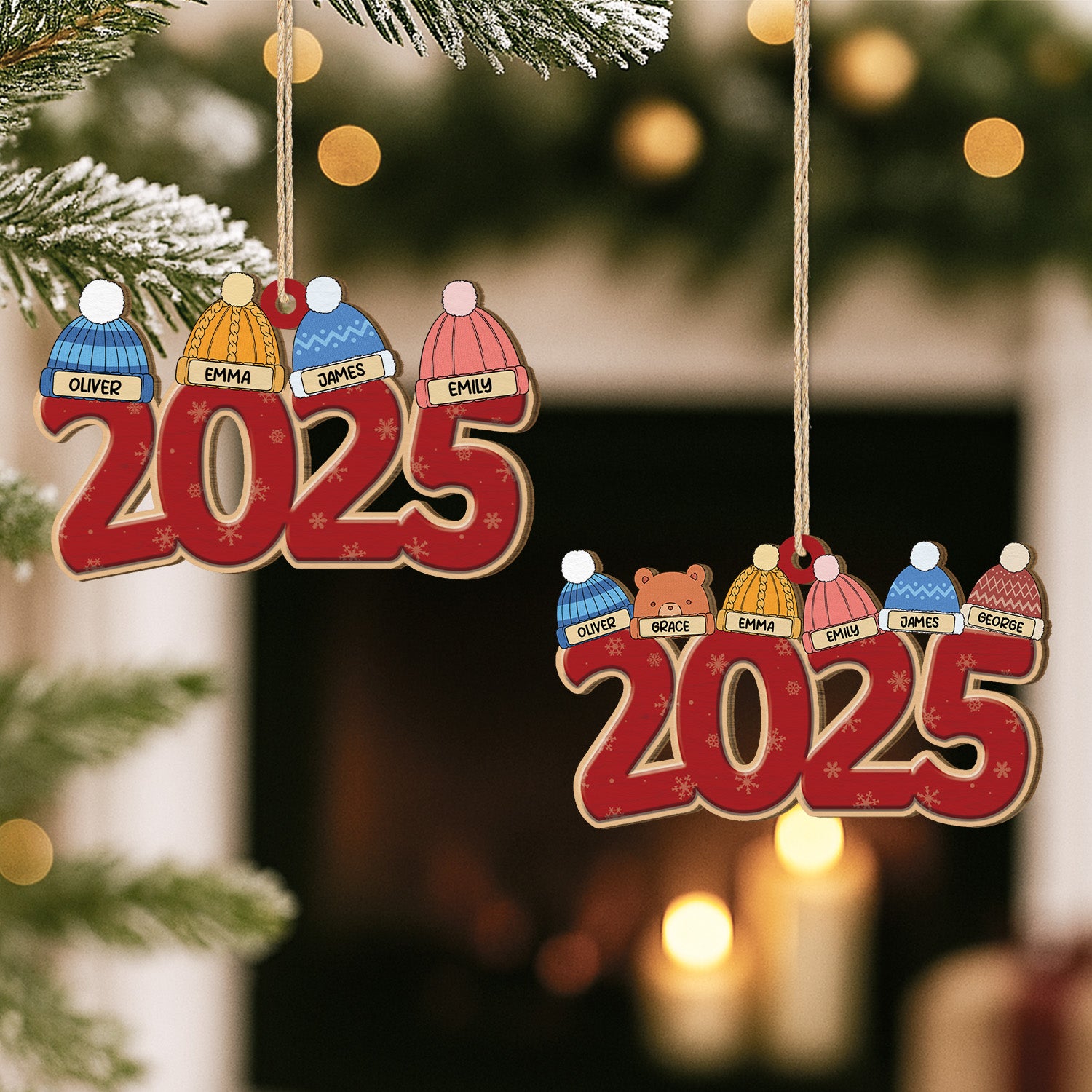 5465OUS2 custom family gifts 1 layered wooden christmas ornament_s 5465OTQTI