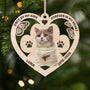 5466OUS1 personalized cat memorial gifts 1 layered wood photo ornament_s 5466O