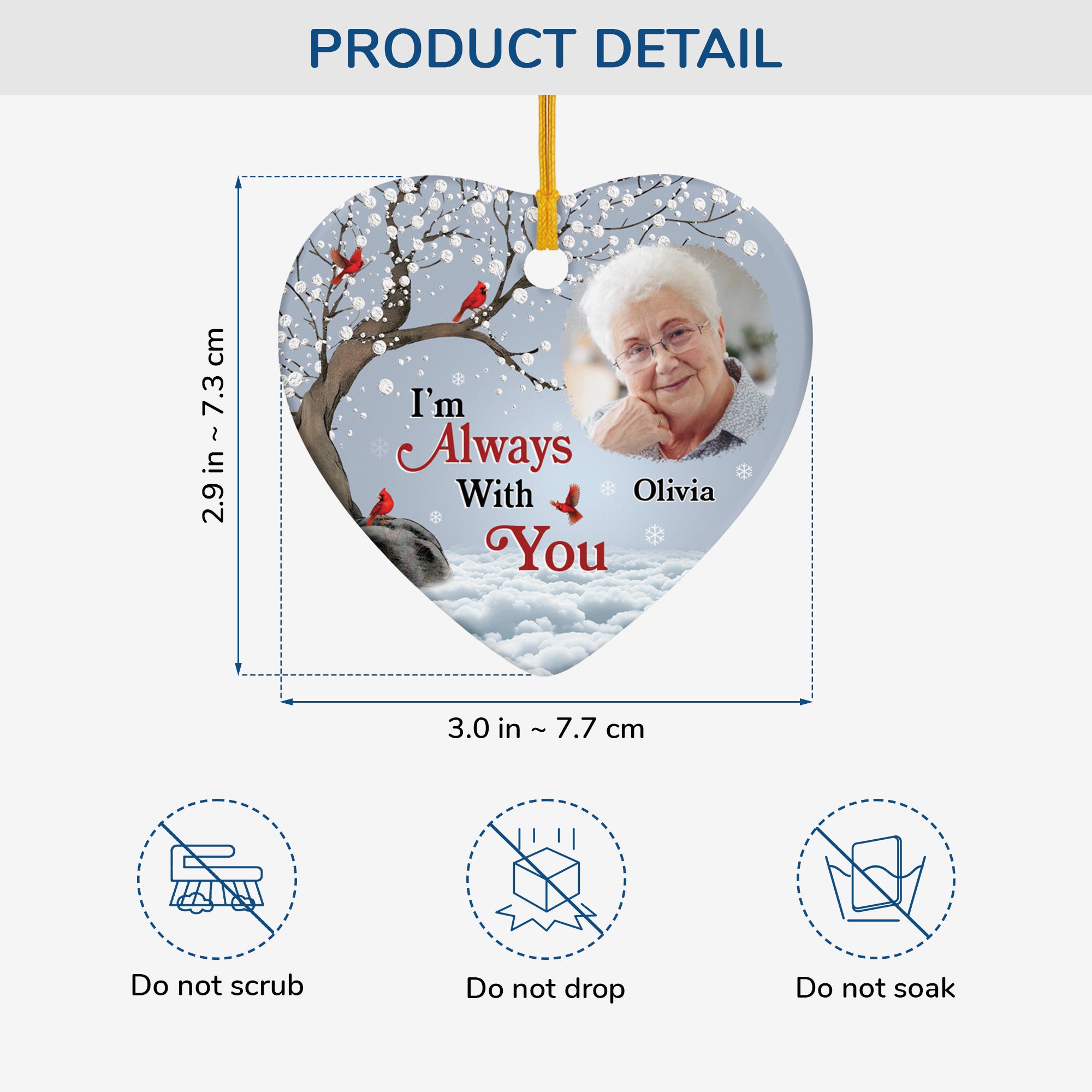 5468OUS3 personalized memorial gifts with photo ceramic xmas ornaments 5468O3QTA