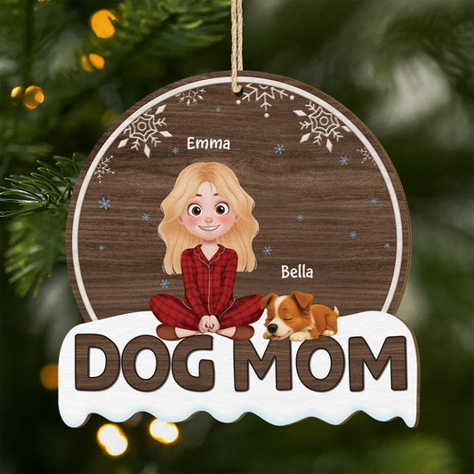 5483OUS1 custom gifts for dog lovers 1 layered wooden xmas ornament_s 5483OKHAC