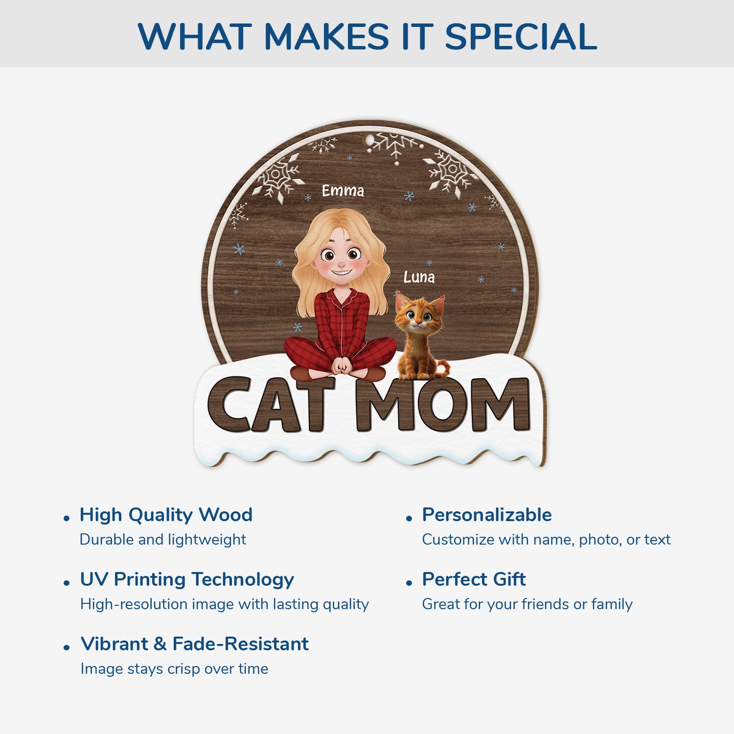 5483OUS4 custom gifts for cat lovers 1 layered wooden xmas ornament_s 5483OKHAD