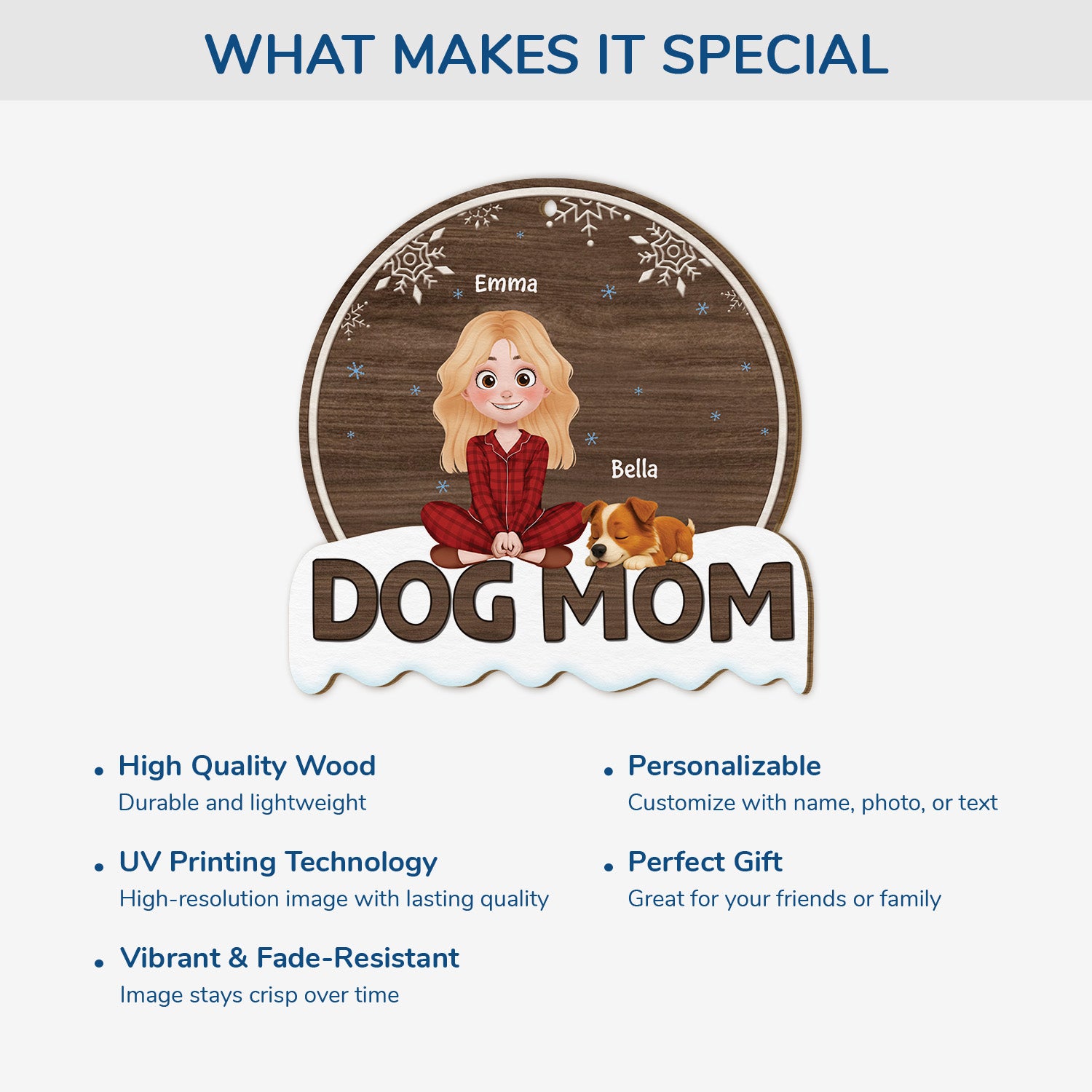 5483OUS4 custom gifts for dog lovers 1 layered wooden xmas ornament_s 5483OKHAC