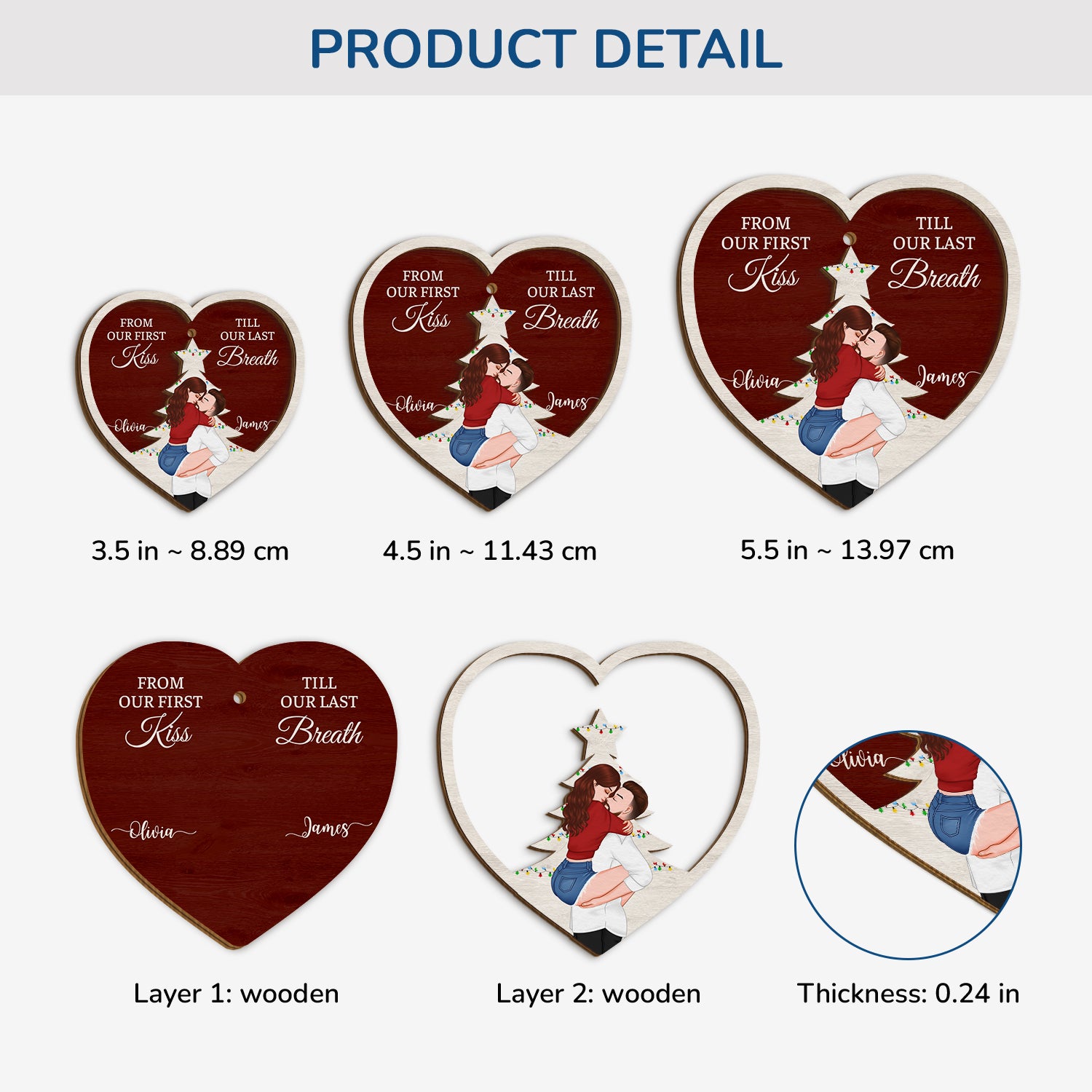 5485OUS3 custom christmas gifts for couples 1 layered wood ornament_s 5485OKQNG