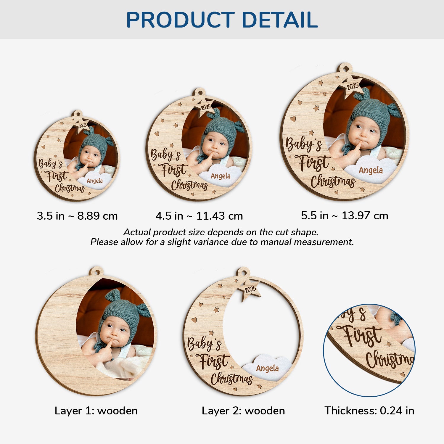 5493OUS3 custom babys first christmas gifts 2 layered wood ornaments 5493O6LQA