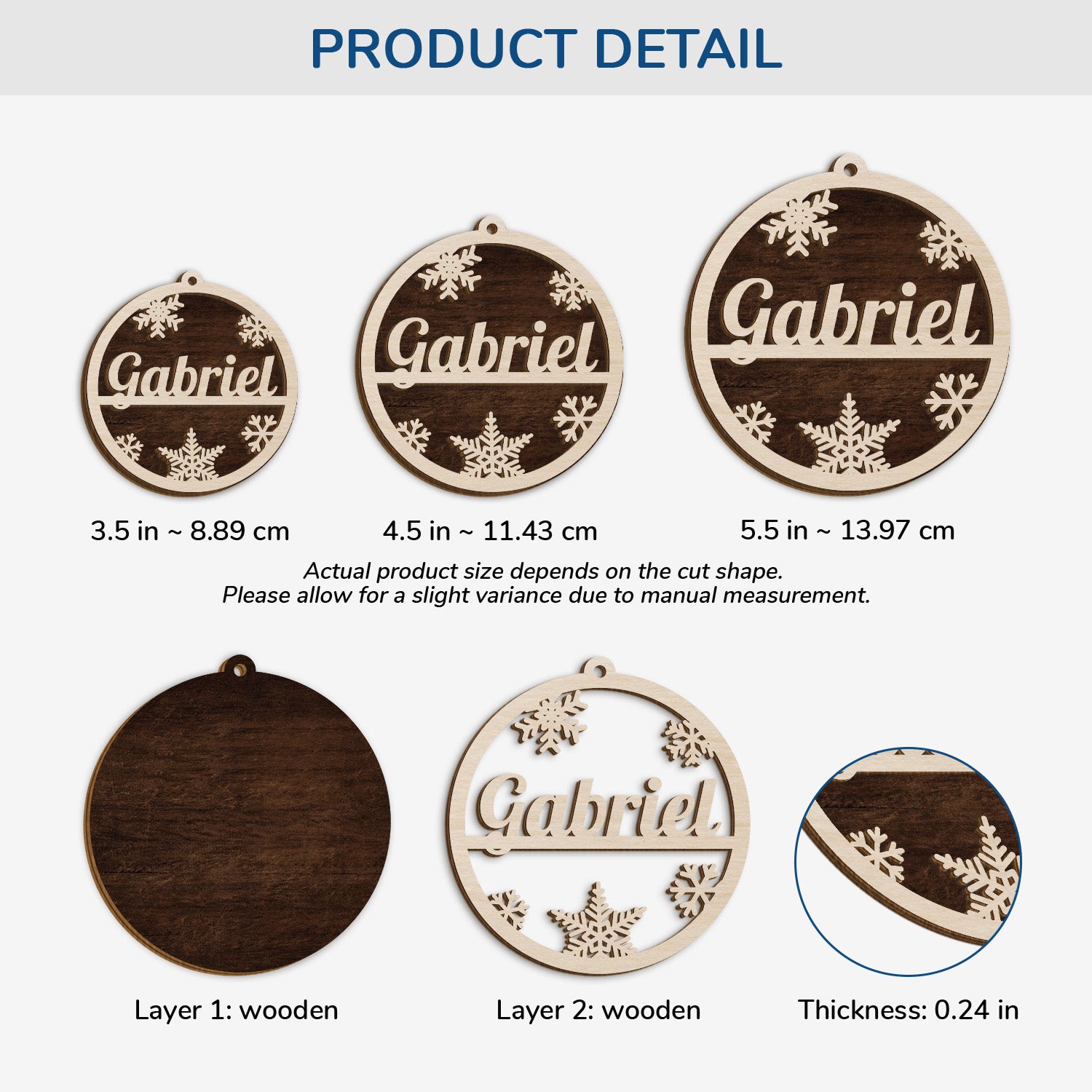 5496OUS3 personalized christmas gifts 1 layered wood xmas ornaments 5496O6VAA