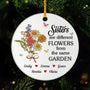 5497OUS1 custom ceramic ornament sisters are different flowers from the same garden 5497O6QTA