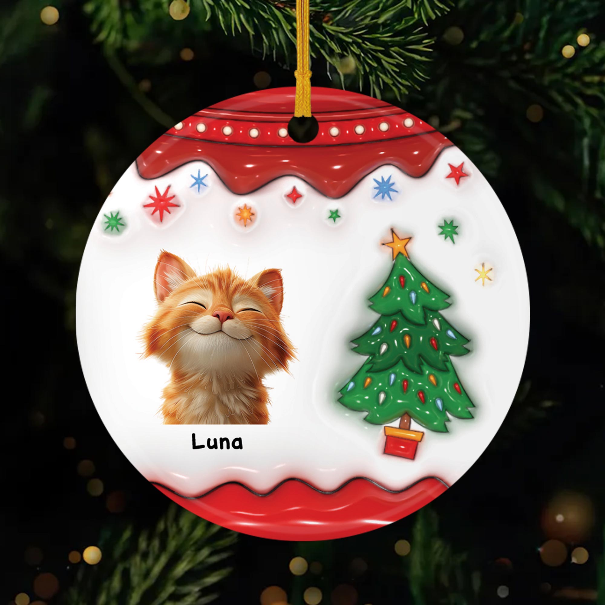 5506OUS1 custom gifts for cat owners ceramic christmas tree ornaments 5506OTTAC
