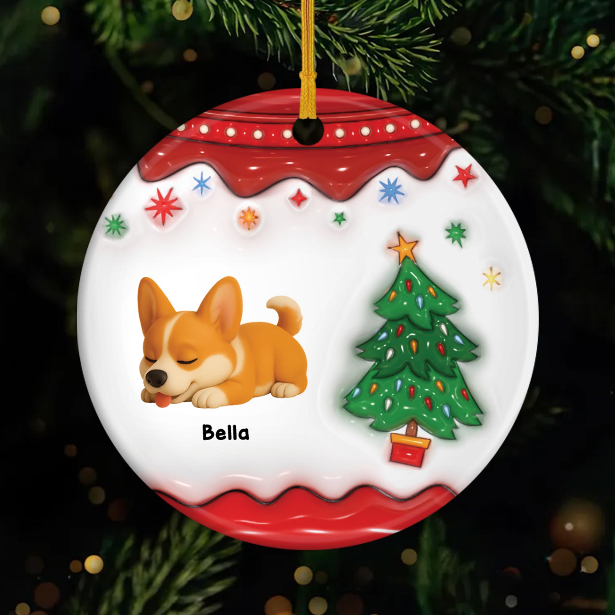 5506OUS1 custom gifts for dog owners ceramic christmas tree ornaments 5506OTTAC