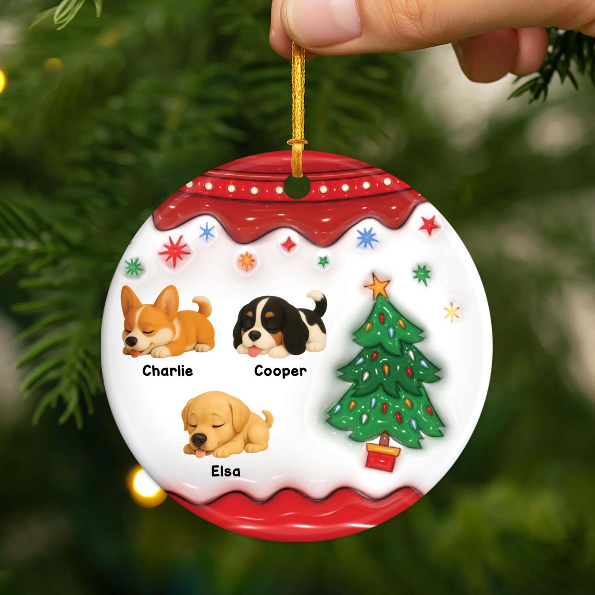 5506OUS2 custom gifts for dog owners ceramic christmas tree ornaments 5506OTTAC