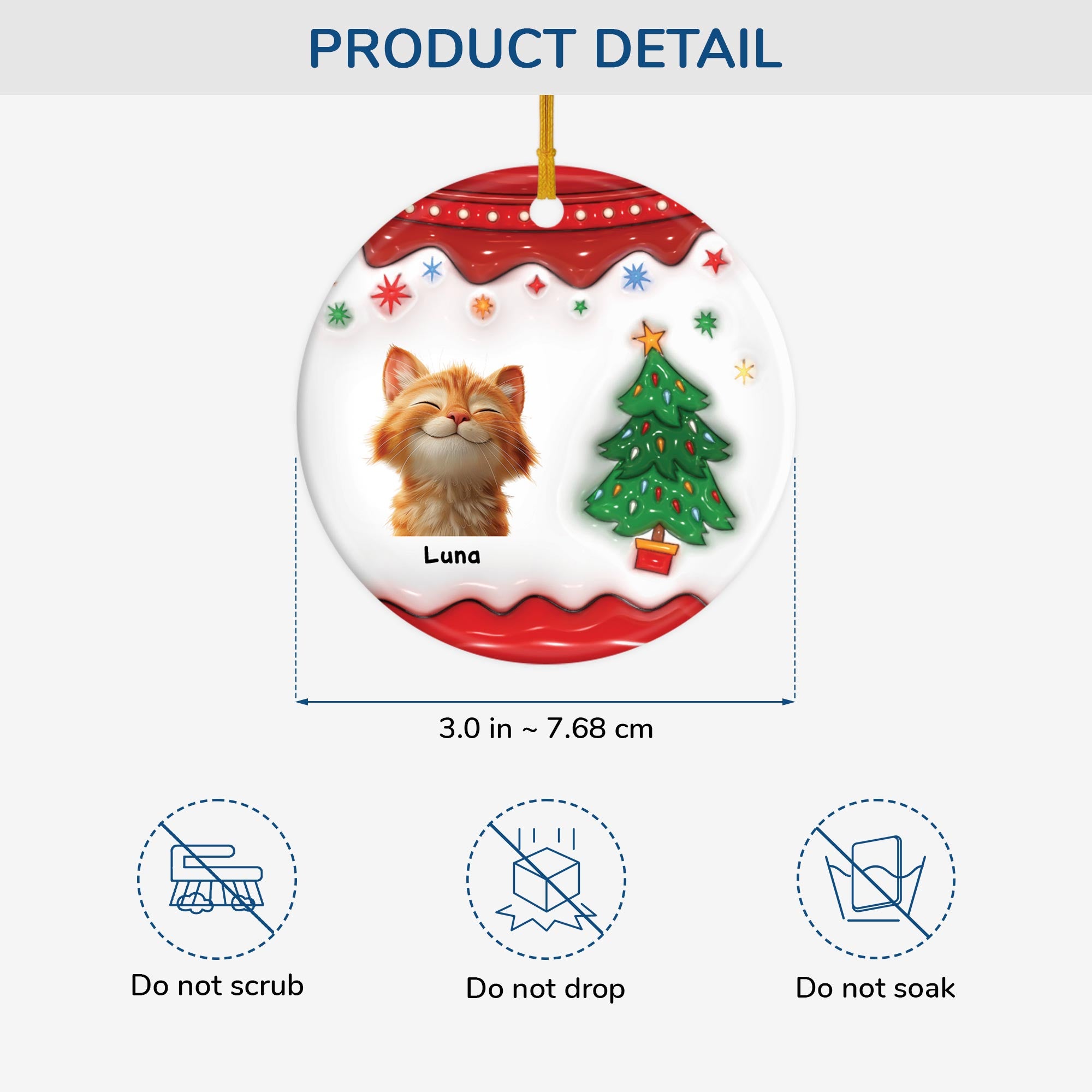 5506OUS3 custom gifts for cat owners ceramic christmas tree ornaments 5506OTTAC