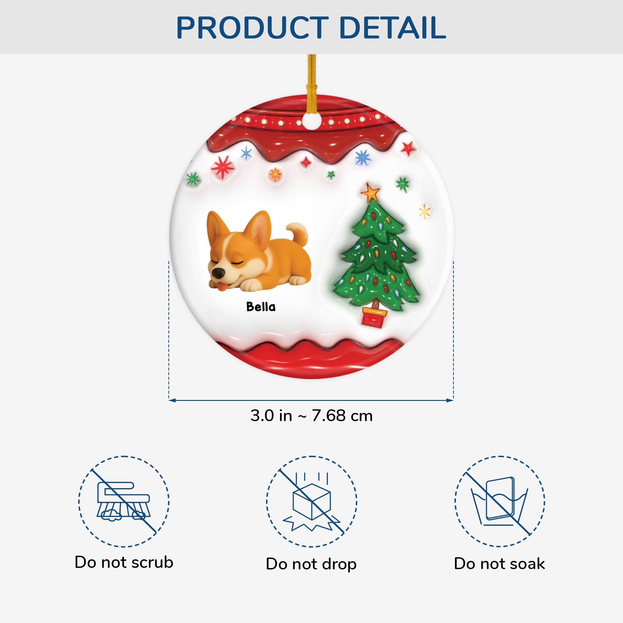 5506OUS3 custom gifts for dog owners ceramic christmas tree ornaments 5506OTTAC