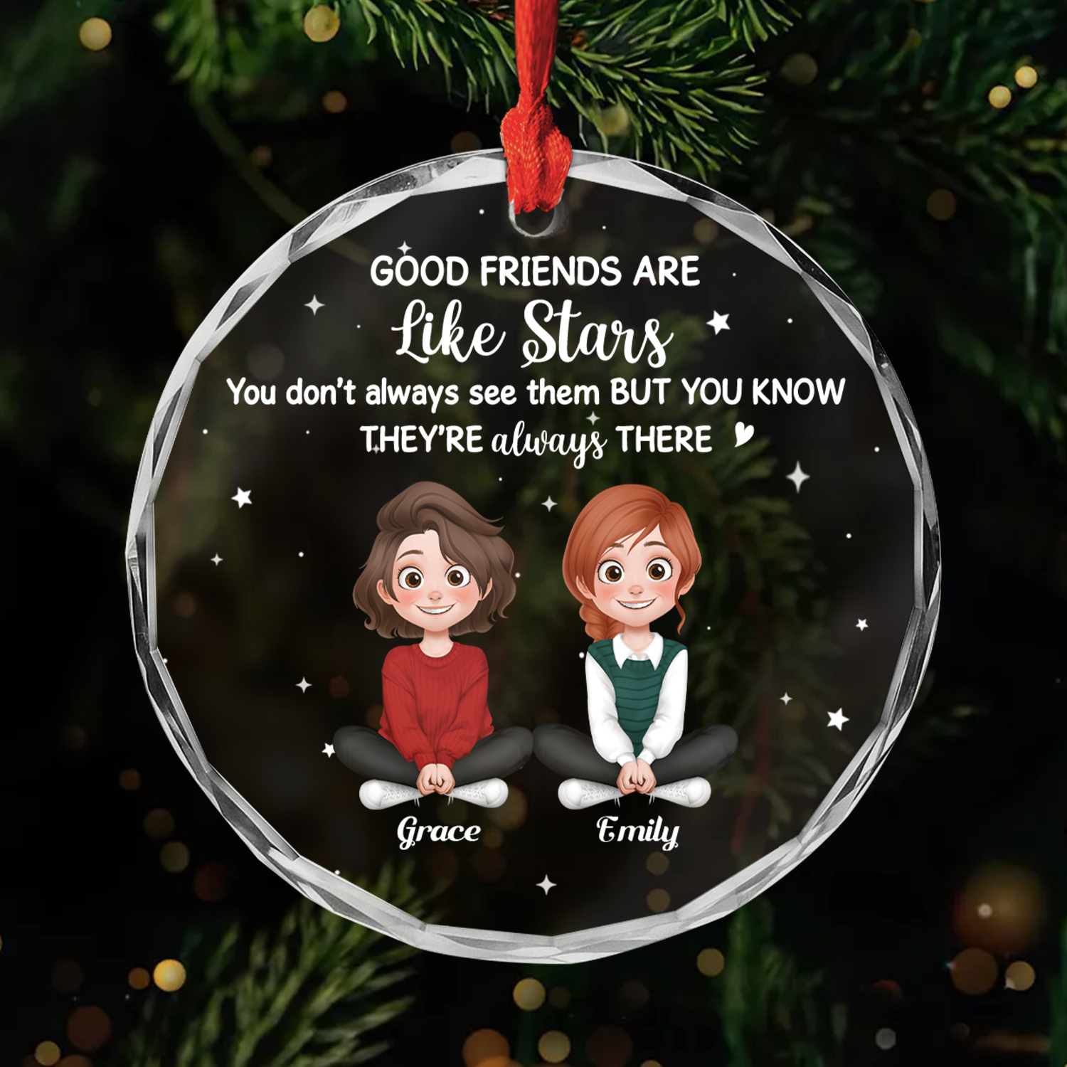 5507OUS1 custom glass ornaments good friends are like stars gifts 5507OKV0F
