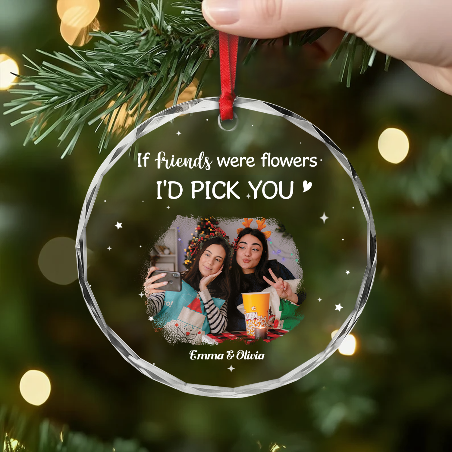 5507OUS2 custom glass ornaments good friends are like stars gifts 5507OKV0F