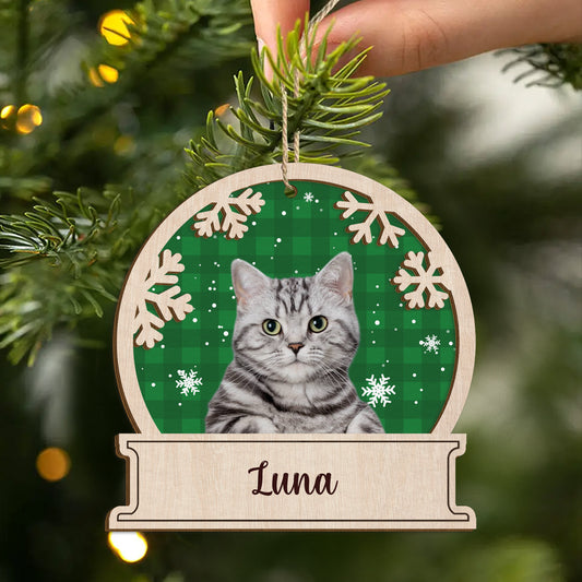 5510OUS2 personalized cat gifts for humans 2 layered wooden xmas ornaments 5510OKZAD