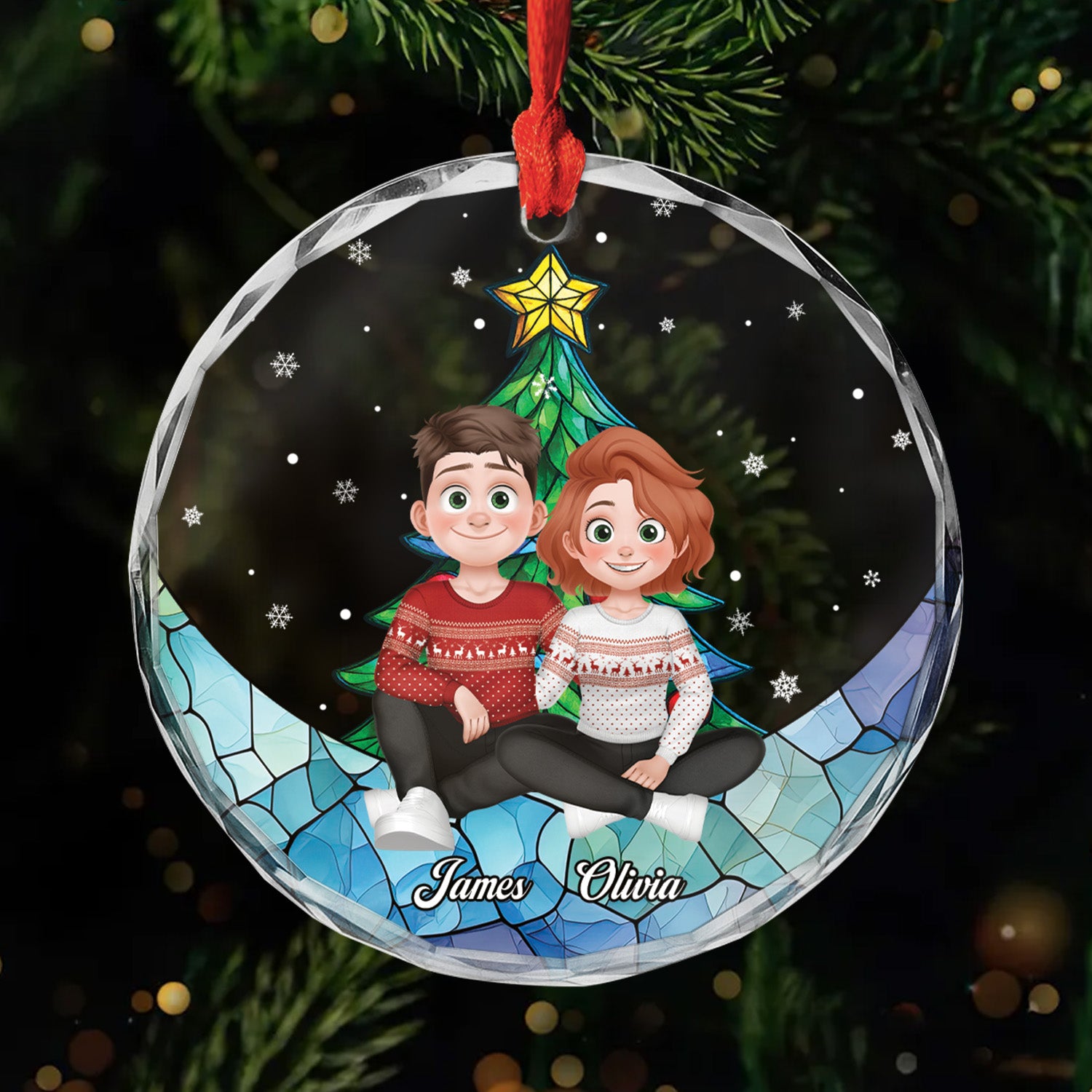 5514OUS1 personalized gifts for couples glass christmas tree ornaments 5514O8VMG