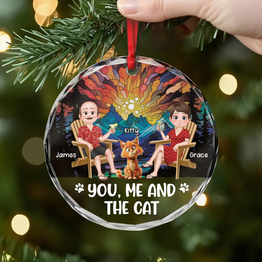 5517OUS2 personalized gifts for couples you me and the cat glass ornaments 5517O8VQD