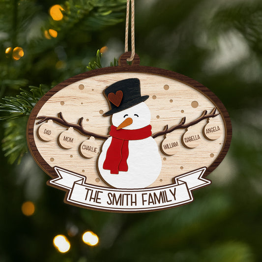 5521OUS1 custom family xmas gifts 2 layered wooden snowman ornaments_ 5521OTTQI