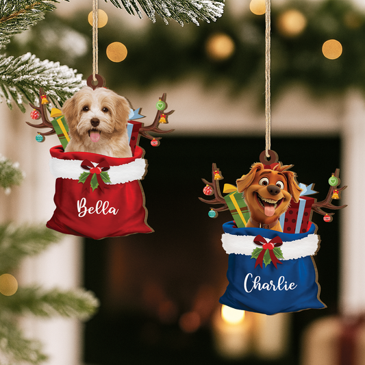 5522OUS2 personalized dog lover gifts 1 layered wooden christmas ornaments 5522O8LAC
