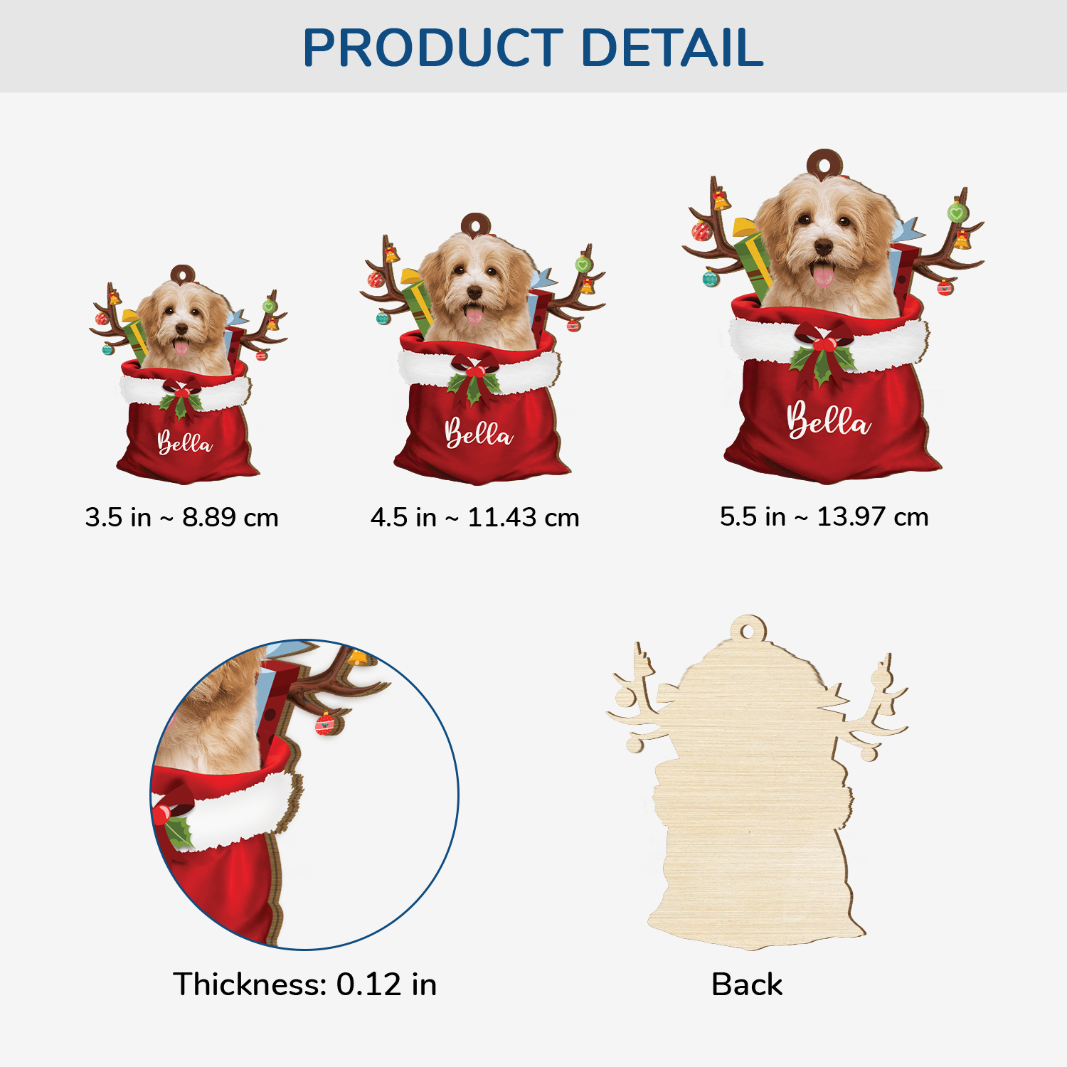 5522OUS3 personalized dog lover gifts 1 layered wooden christmas ornaments 5522O8LAC