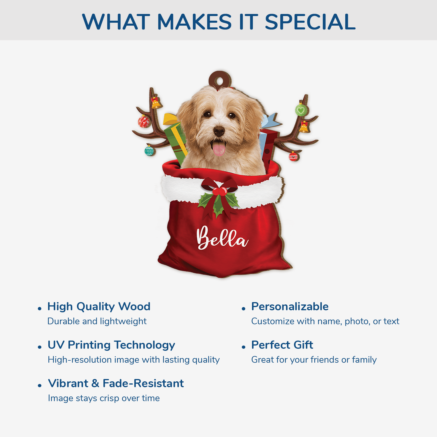 5522OUS4 personalized dog lover gifts 1 layered wooden christmas ornaments 5522O8LAC