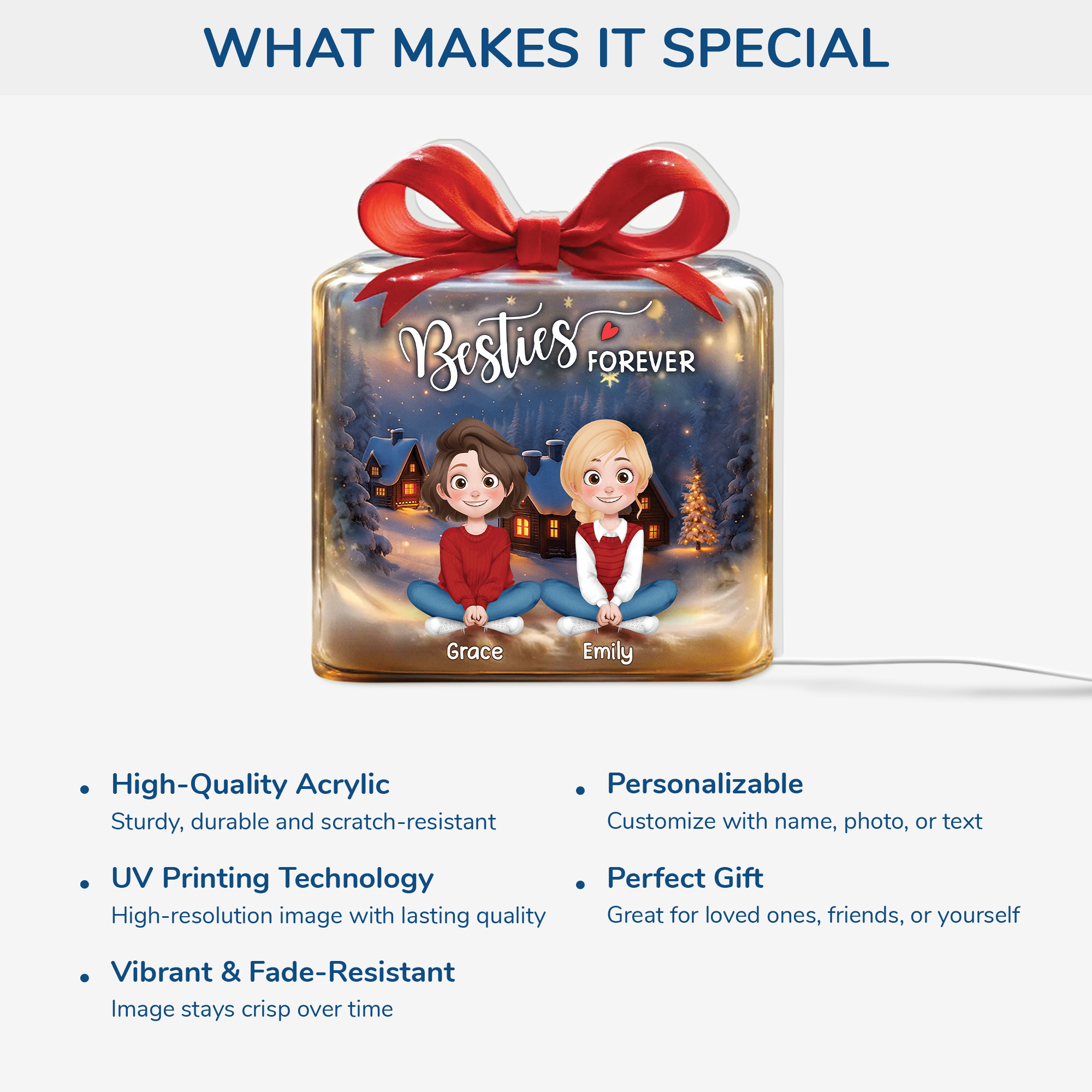 5523LUS4 3d printing effect besties forever light box custom xmas gifts for friends 5523LKTAF