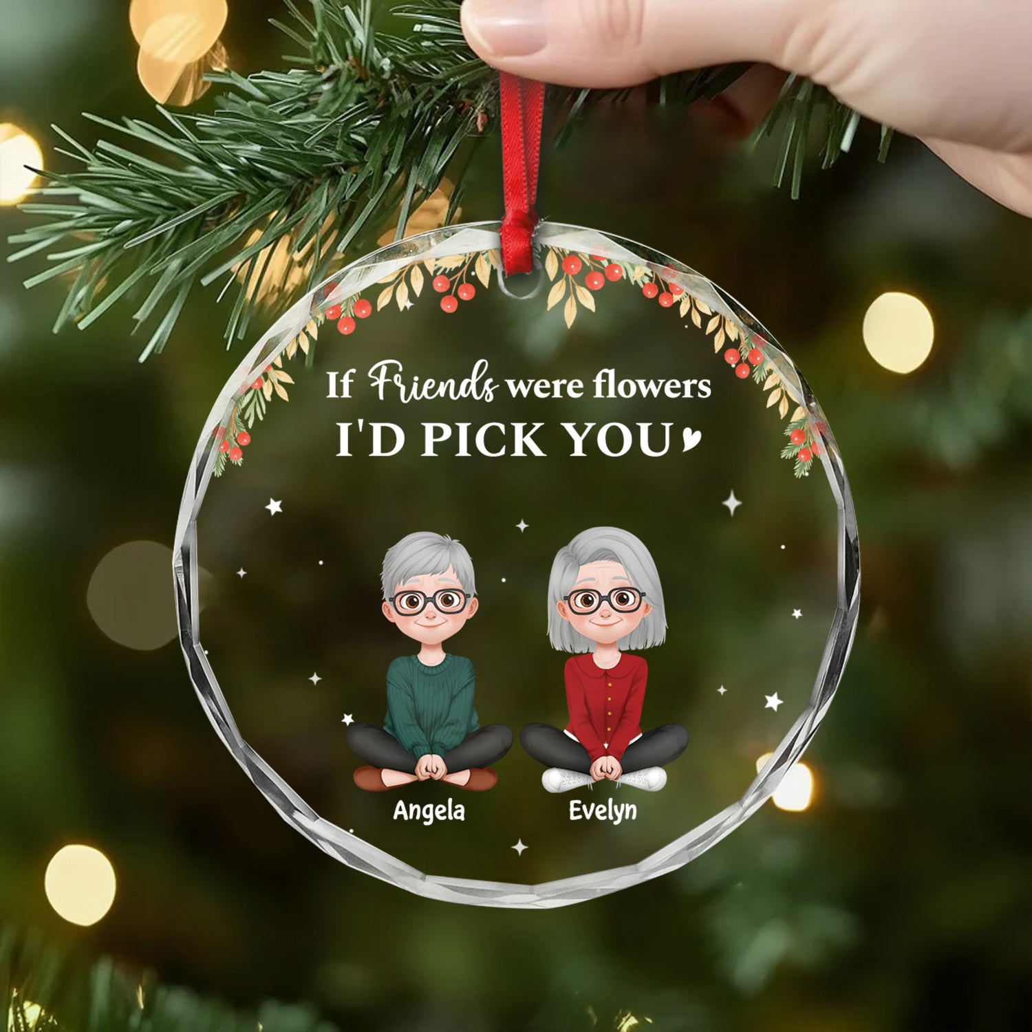 5528OUS2 custom glass xmas ornament_s good friends are like stars gifts 5528O3TNF