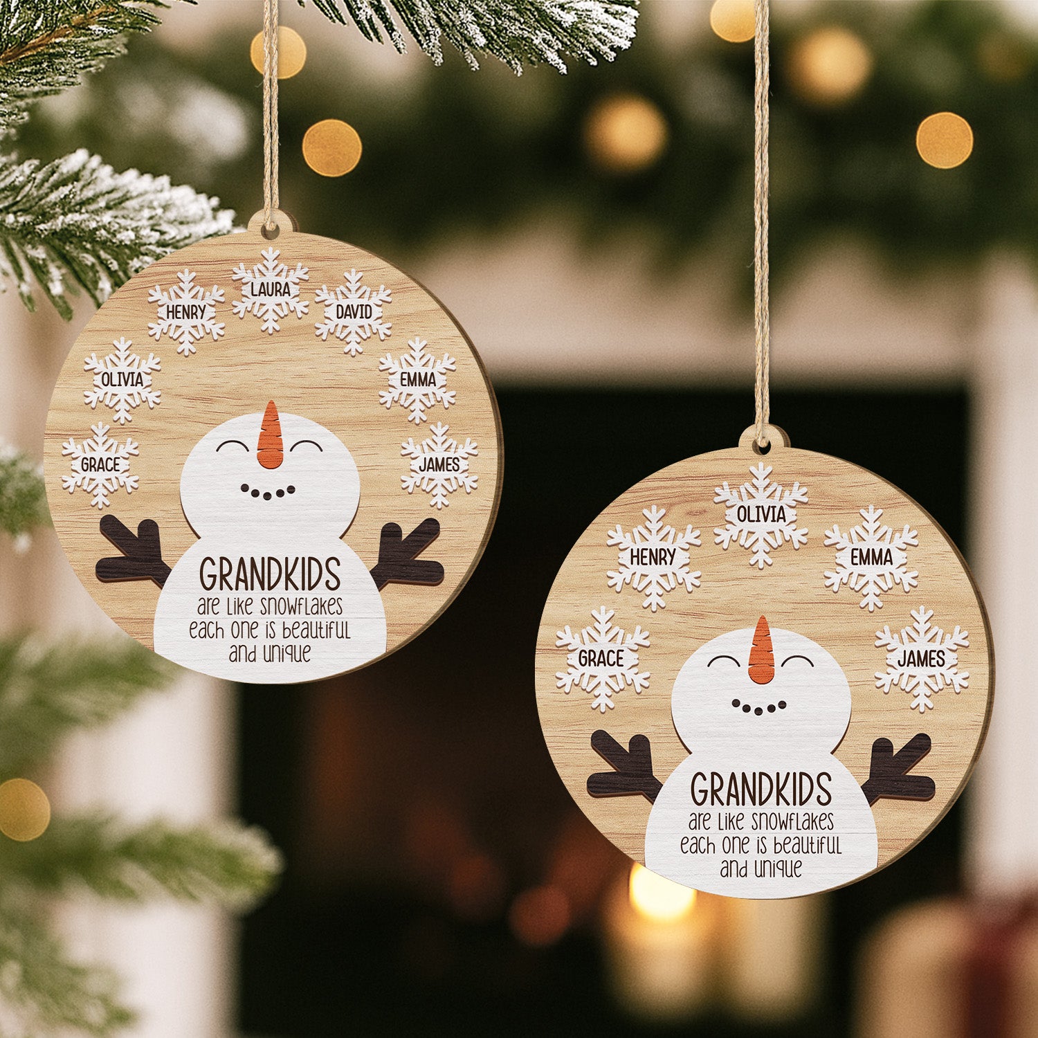 5535OUS2 personalized 1 layered wood ornament grandparent christmas gifts 5535OTVZI