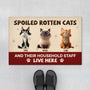 5536DUS1 personalized cat gifts spoiled rotten cats live here doormat 5536DTQAD