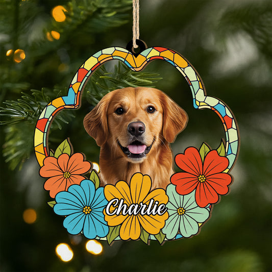 5542OUS1 custom 1 layered wooden ornaments photo gifts for dog lovers 5542O8LMC