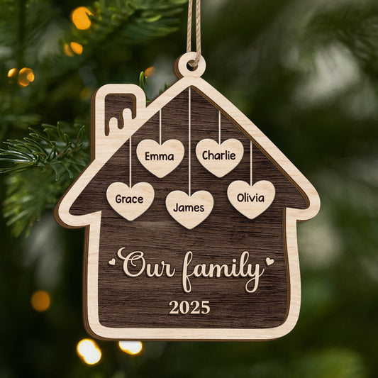 5543OUS1 personalized family gifts 2 layered wooden house ornaments 5543O8LTI