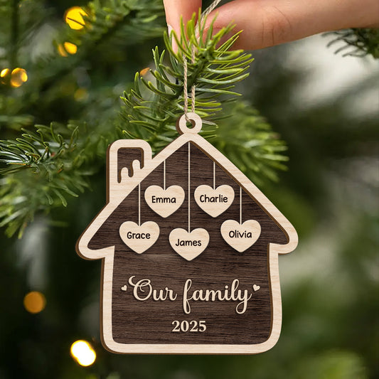 5543OUS2 personalized family gifts 2 layered wooden house ornaments 5543O8LTI